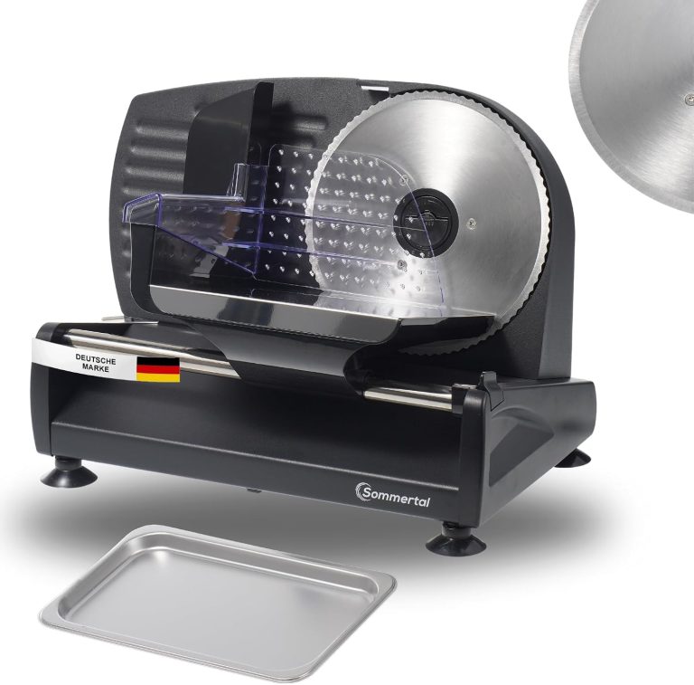 Sommertal AS190 DUAL, trancheuse universelle 200 W en acier inoxydable avec lame dentelée et lame lisse